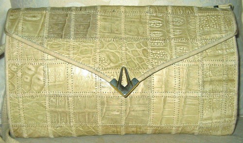 Croc handbag beige irv clutch - croc,