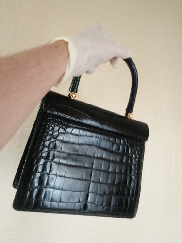 Krokohandtasche 25cm mit - krokohandtasche,