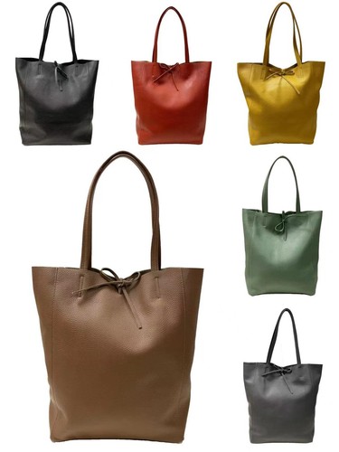 Leather bag shopper - leather,