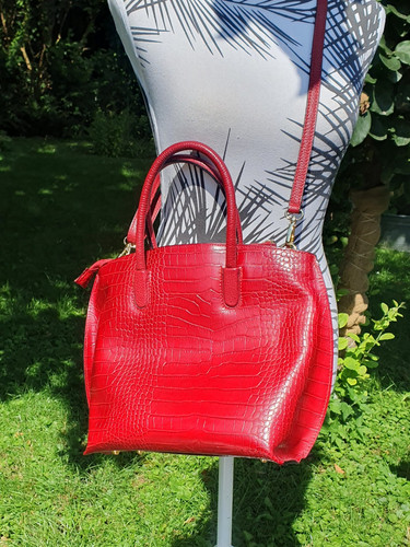 Damen handtasche weinrot leder - handtasche,