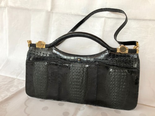 Kroko echt leder handtasche - leder,