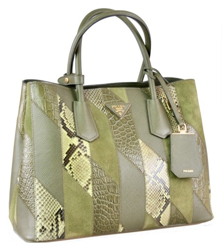 Prada croc snake double bag - croc,