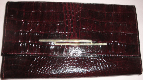 Faux croc leather handbag - croc,